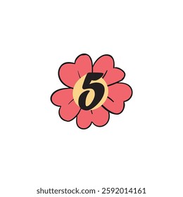 Flowers Numbers Stock Illustrations  Vector