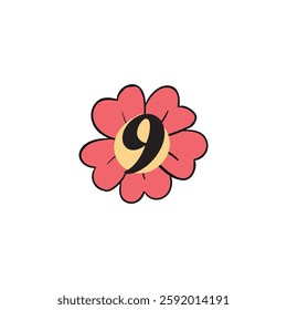 Flowers Numbers Stock Illustrations  Vector