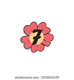 Flowers Numbers Stock Illustrations  Vector