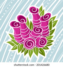 Flowers on an abstract background. This template can be used to create wedding invitations and any greeting cards.