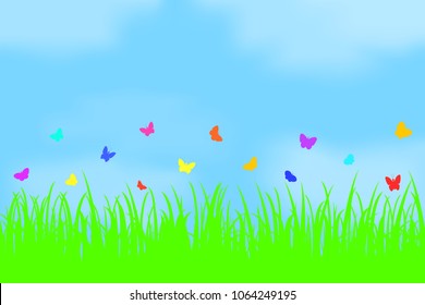 Flowers on the background of the sky.