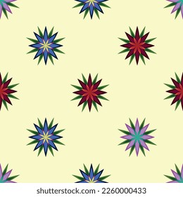 Flowers on a beige background. Seamless pattern