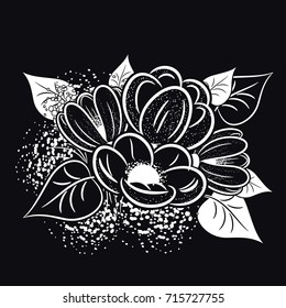 flowers on a black background