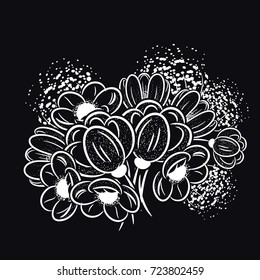flowers on a black background