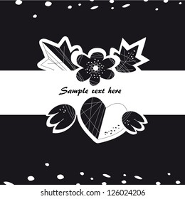 flowers on a black background with space for text