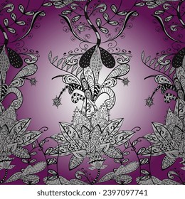 Flowers on black, white and neutral colors. Flower painting vector for t shirt printing. Floral seamless pattern background. Vector. Pink.