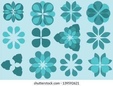 Flowers on blue background