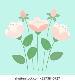 Flowers on a blue background.