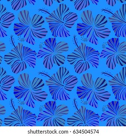 Flowers on blue background.