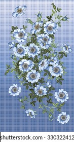 Flowers on blue cage