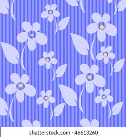 flowers on a blue striped background, an illustration