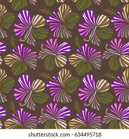 Flowers on brown background.
