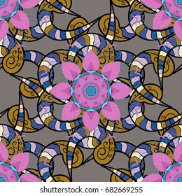 Flowers on colored background. 