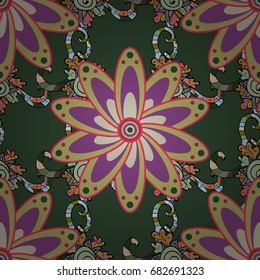 Flowers on colored background. Flower painting vector for t shirt printing. Floral seamless pattern background.