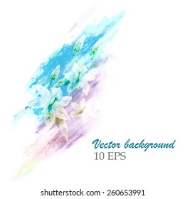 flowers  on colorful abstract background.vector illustration 