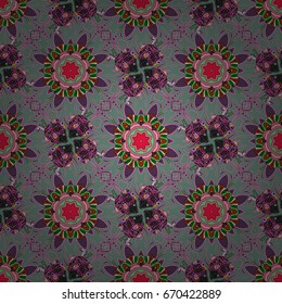 Flowers on colorful background. Spring summer time. Gentle romantic print. Holidays mood. Vector seamless cute flower pattern.