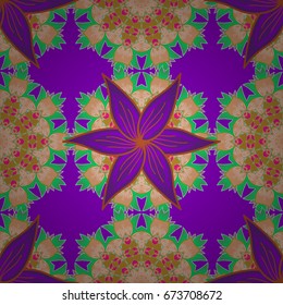 Flowers on colorful background. Vector floral pattern in doodle style with flowers. Gentle, cute floral background.