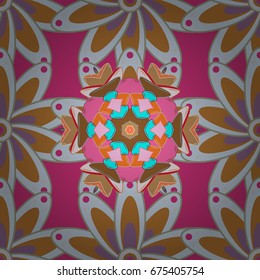 Flowers on colorful background. Vector illustration. Cute Floral pattern in the small flower.