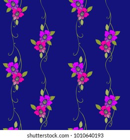 Flowers on deep blue background