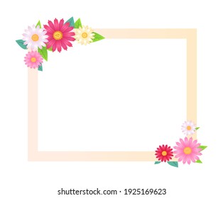Flowers on the frame vector illustration