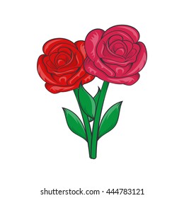 Flowers on grave icon in cartoon style isolated on white background. Death symbol