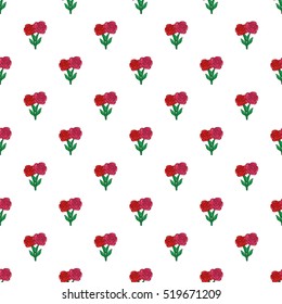 Flowers on grave pattern. Cartoon illustration of flowers on grave vector pattern for web