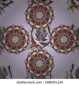 Flowers on gray, neutral and beige colors in watercolor style. Watercolor seamless pattern. Floral print.