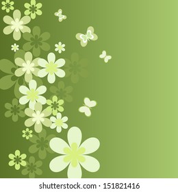flowers on a green background