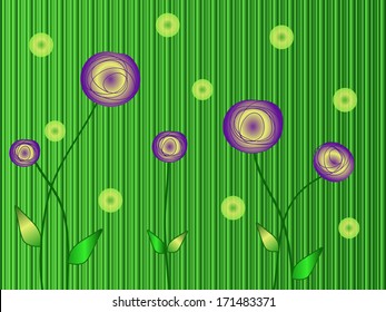 flowers on a green background