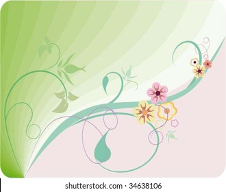 Blumen auf grünem Hintergrund