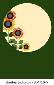 flowers on green background, with place for your text