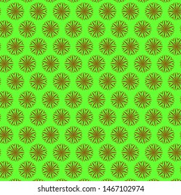flowers on green background simple pattern vector illustration