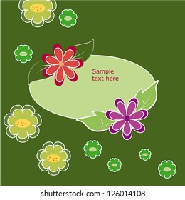 flowers on a green background with space for text