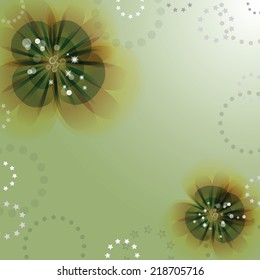 Flowers on the greeting card. 