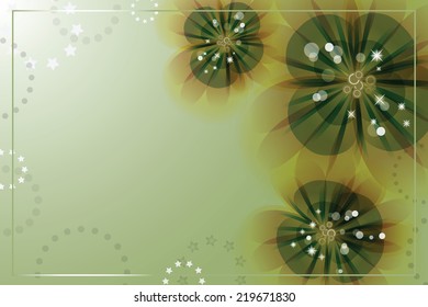 Flowers on the greeting card. Vector illustration.
