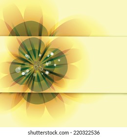 Flowers on the greeting card.  Vector illustration.