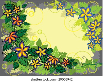 flowers on the grey and yellow background
