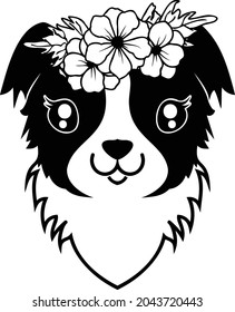 Flowers On Head Collie Dog is suitable for t-shirt, laser cutting, sublimation, hobby, cards, invitations, website or crafts projects. Perfect for magazine, news papers, posters, headers etc.