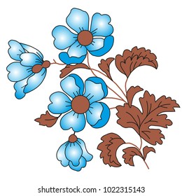 Flowers on a homogeneous background. Vector illustration