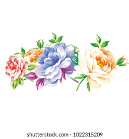 Flowers on a homogeneous background. Vector illustration