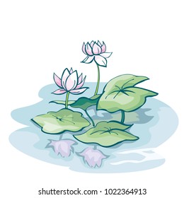 Flowers on a homogeneous background. Vector illustration