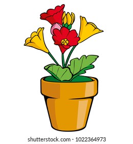 Flowers on a homogeneous background. Vector illustration