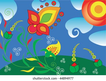 Flowers on meadow
