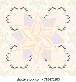 Flowers on neutral, beige and gray colors. Seamless Floral Pattern in Vector illustration.