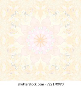 Flowers on neutral, beige and gray colors. Seamless Floral Pattern in Vector illustration.