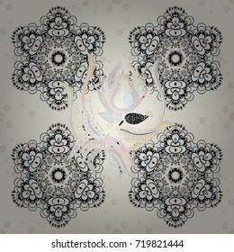 Flowers on neutral, black and gray colors. Tropical seamless floral pattern. Vector illustration.