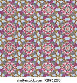 Flowers on neutral, violet and yellow colors. Vector illustration. Seamless flower pattern can be used for wallpaper.