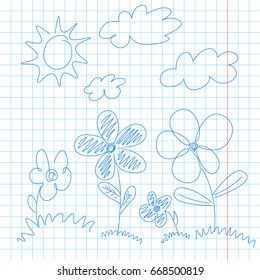 Flowers on paper