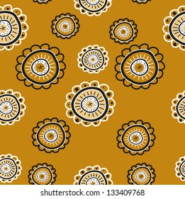 flowers on a pattern background with