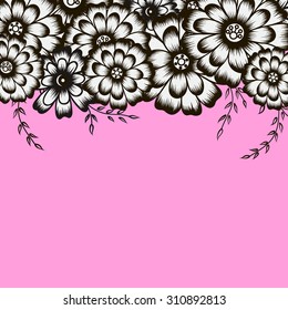 flowers on a pink background